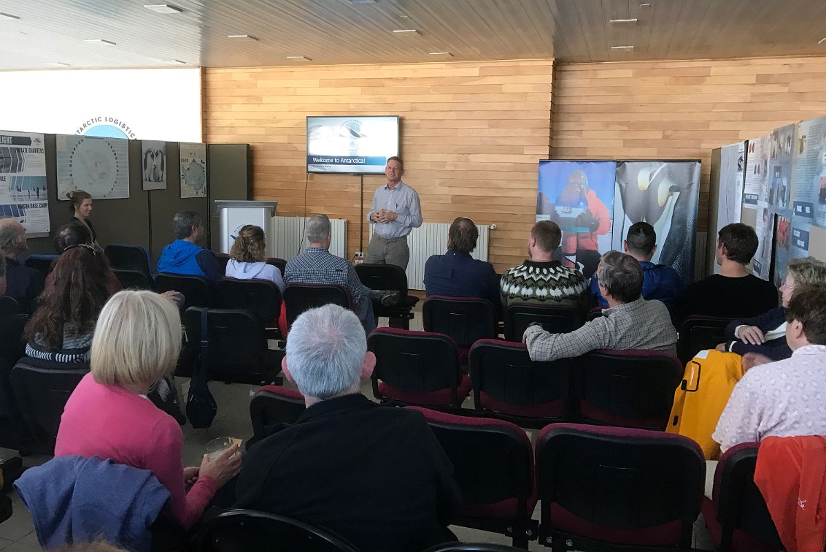 01A Climbers, Skiers And Tourists Met At Antarctic Logistics and Expeditions Office For A Briefing In Punta Arenas Chile